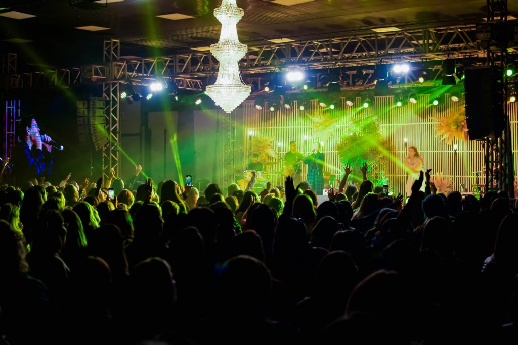 A large crowd of people at a concert